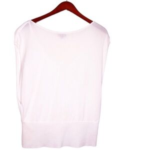 WORTH New York Double Layer Sleeveless Knit Banded Hem Top Size Medium in White